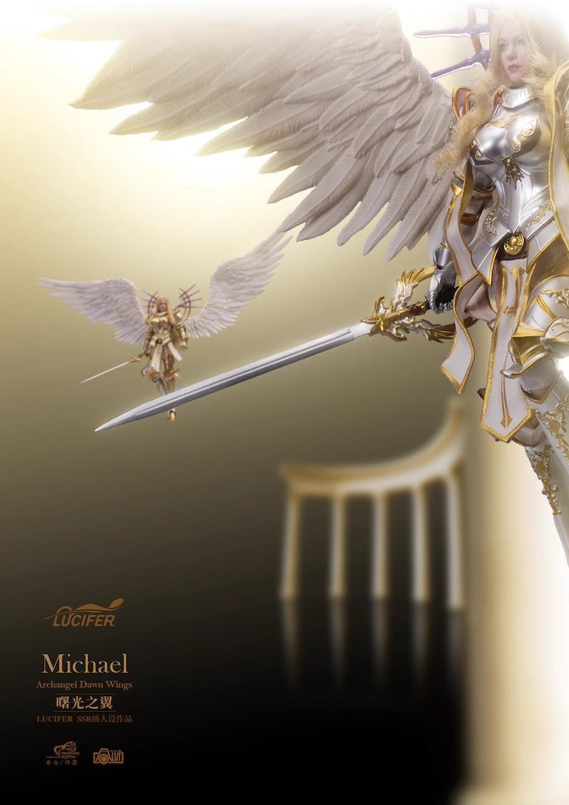 Preventa Figura Michael Archangel Dawn Wings (Silver Armor version) marca Lucifer LXF2311B escala pequeña 1/12