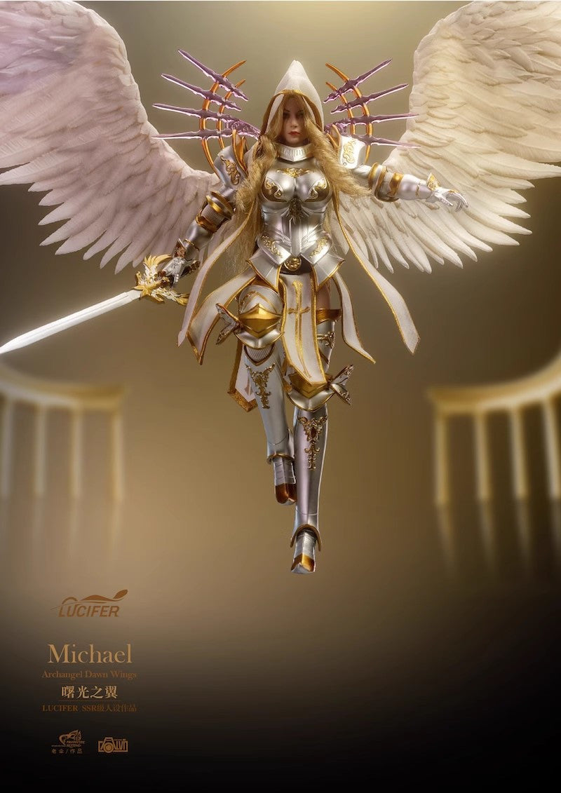 Preventa Figura Michael Archangel Dawn Wings (Silver Armor version) marca Lucifer LXF2311B escala pequeña 1/12