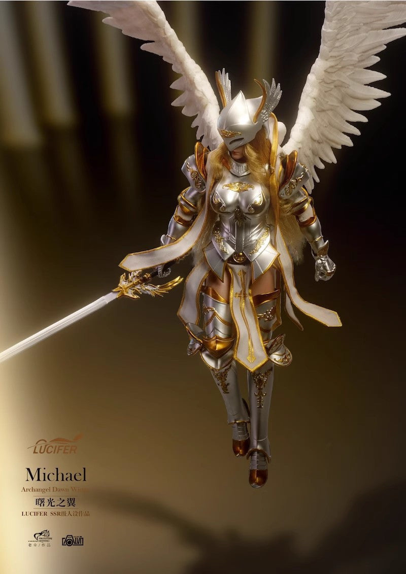 Preventa Figura Michael Archangel Dawn Wings (Silver Armor version) marca Lucifer LXF2311B escala pequeña 1/12