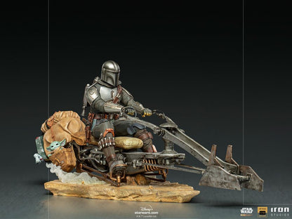 Pedido Estatua Din Djarin y Grogu en la Speeder Bike DELUXE - The Mandalorian - marca Iron Studios escala de arte 1/10