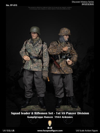 Preventa Set de Figuras Squad Leader y Riflemen - Discover History Series - 1st Panzer Division 1944 marca Facepool FP015A-B escala 1/6