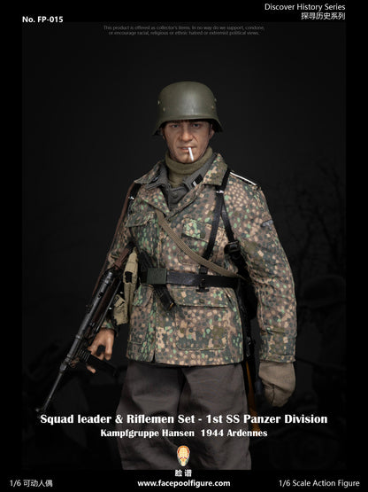 Preventa Set de Figuras Squad Leader y Riflemen - Discover History Series - 1st Panzer Division 1944 marca Facepool FP015A-B escala 1/6