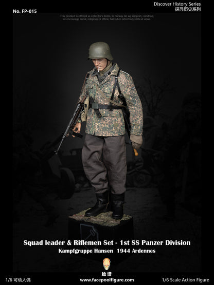 Preventa Set de Figuras Squad Leader y Riflemen - Discover History Series - 1st Panzer Division 1944 marca Facepool FP015A-B escala 1/6