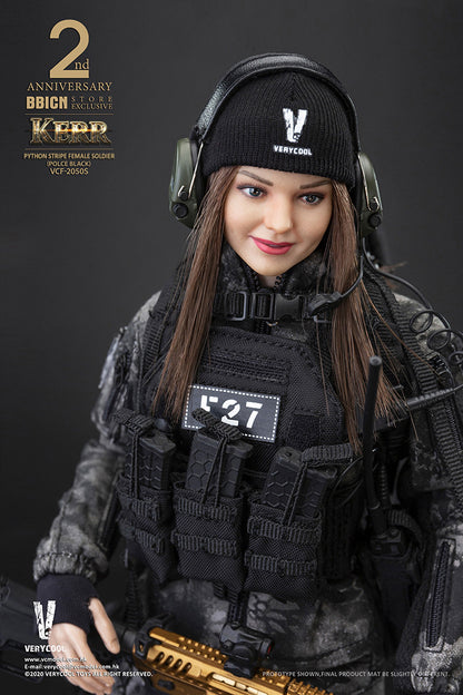 Pedido Figura KERR Python Stripe Female Soldier (Police Black) (Edición Exclusiva - Limitada) marca Verycool VCF-2050S escala 1/6