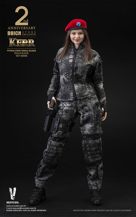 Pedido Figura KERR Python Stripe Female Soldier (Police Black) (Edición Exclusiva - Limitada) marca Verycool VCF-2050S escala 1/6