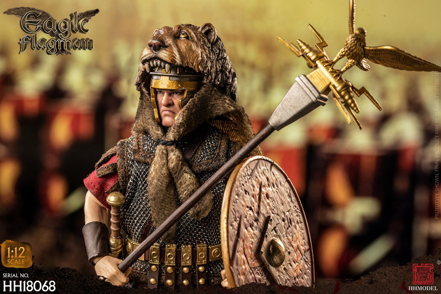 Preventa Figura Imperial Legion Rome Eagle Flagman marca HHModel HH18068 escala pequeña 1/12