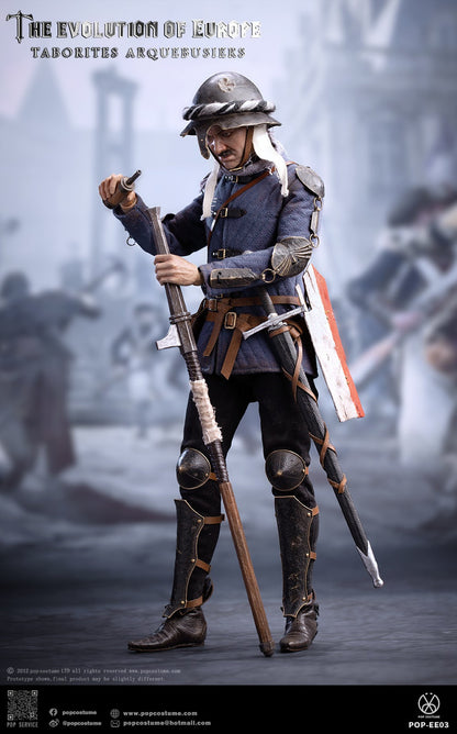 Preventa Figura Taborites Hussite Wars 1420 Arquebusiers- The Evolution of Europe marca POP Costume EE03 escala 1/6