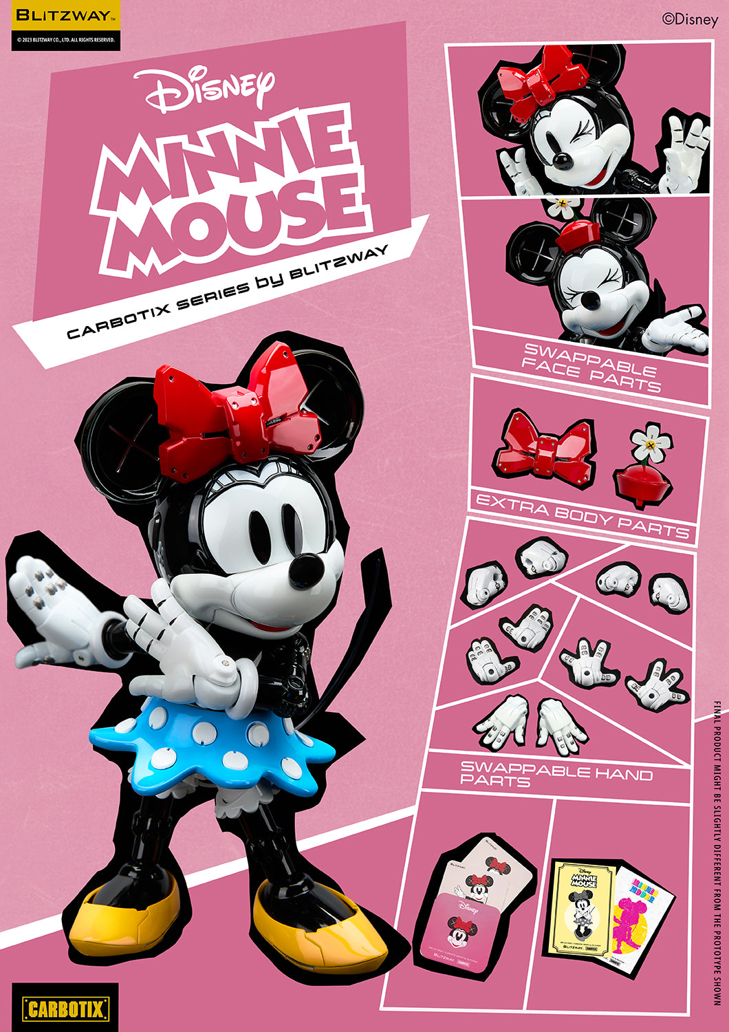 Preventa Figura Minnie Mouse (DIECAST) - Disney Carbotix Series marca Blitzway BW-CA-10505 (18.2 cm)