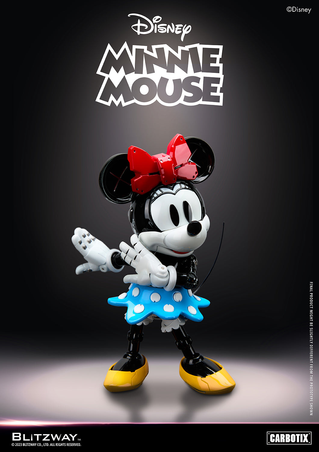 Preventa Figura Minnie Mouse (DIECAST) - Disney Carbotix Series marca Blitzway BW-CA-10505 (18.2 cm)