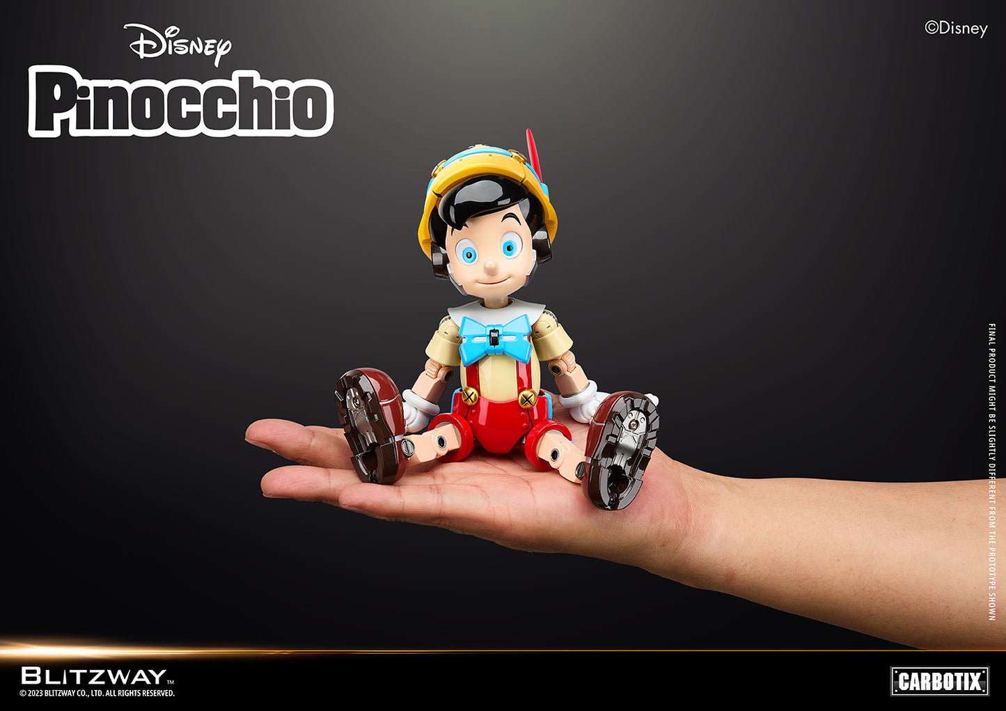 Preventa Figura Pinocchio (DIECAST) - Disney Carbotix Series marca Blitzway BW-CA-10506 (19.5 cm)