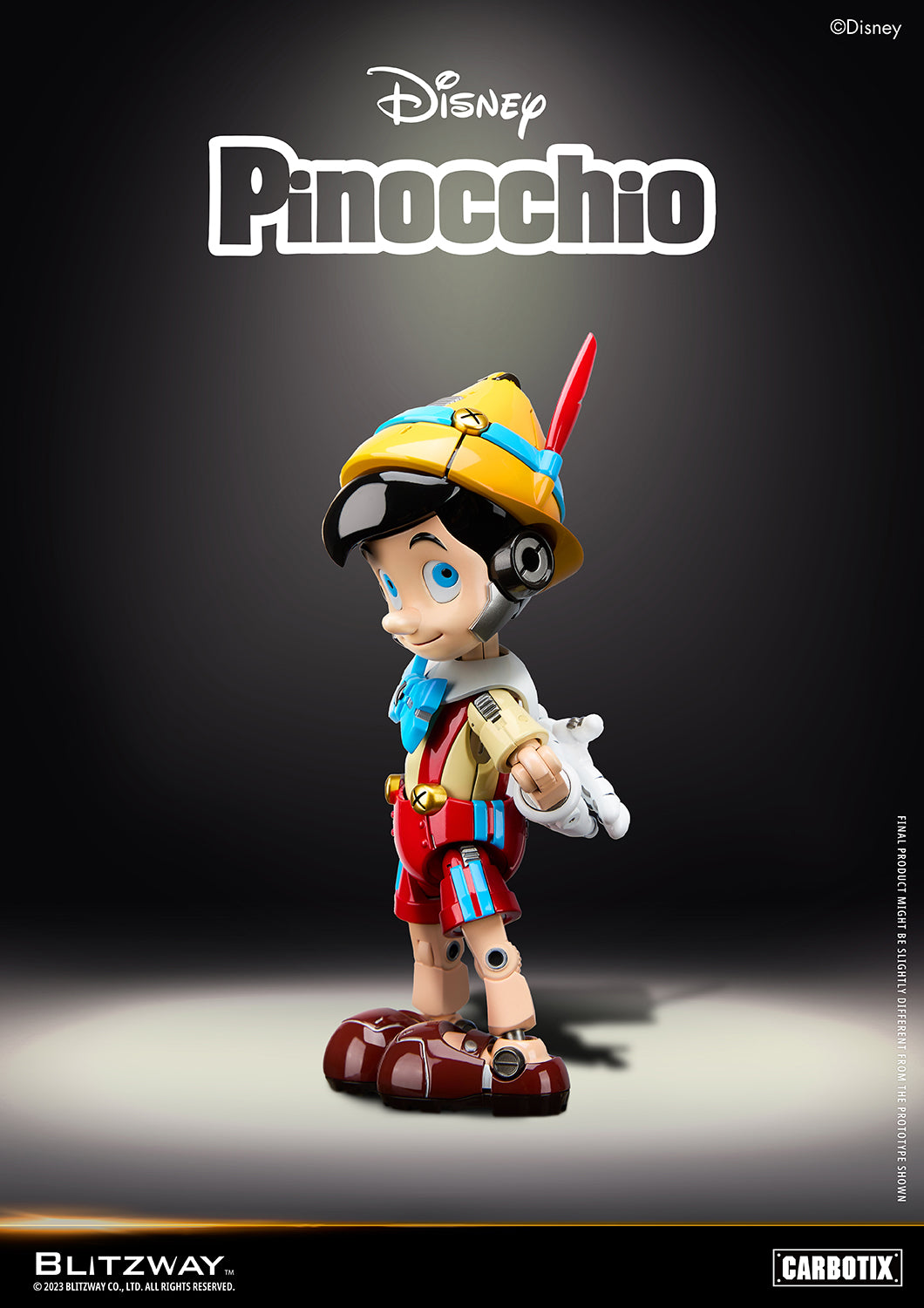 Preventa Figura Pinocchio (DIECAST) - Disney Carbotix Series marca Blitzway BW-CA-10506 (19.5 cm)