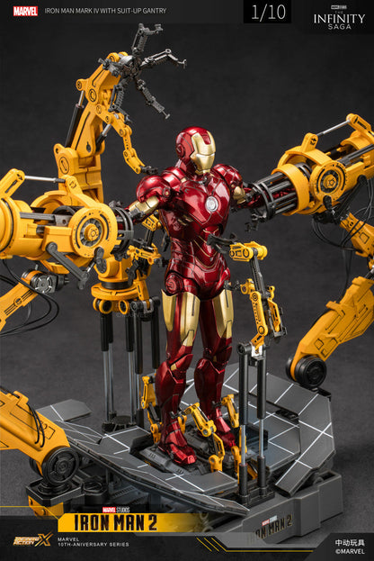 [EN STOCK] Figura Iron Man Mark IV con Suit-Up Gantry - Iron Man 2 marca ZD Toys escala 1/10 (18 cm)