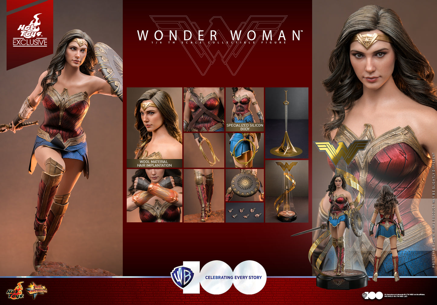 Preventa Figura WB100 WONDER WOMAN (EXCLUSIVA) marca Hot Toys MMS698 escala 1/6 (SOLO 7 DIAS DE PREVENTA)