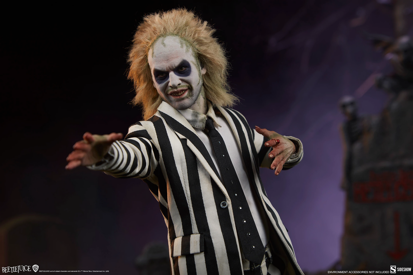 Preventa Figura Beetlejuice (nueva versión) - Beetlejuice (1988) marca Sideshow Collectibles #100490 escala 1/6