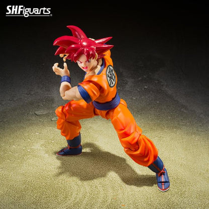 Preventa Figura Super Saiyan God Goku (Saiyan God of Virtue) - Dragon Ball Super - S.H.Figuarts marca Bandai Spirits escala pequeña 1/12