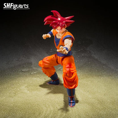 Preventa Figura Super Saiyan God Goku (Saiyan God of Virtue) - Dragon Ball Super - S.H.Figuarts marca Bandai Spirits escala pequeña 1/12