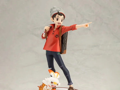 Preventa Estatua Victor con Scorbunny - Pokemon - ArtFX J marca Kotobukiya escala 1/8