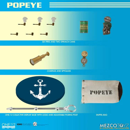 Preventa Figura Popeye - One:12 Collective marca Mezco Toyz 76470 escala pequeña 1/12