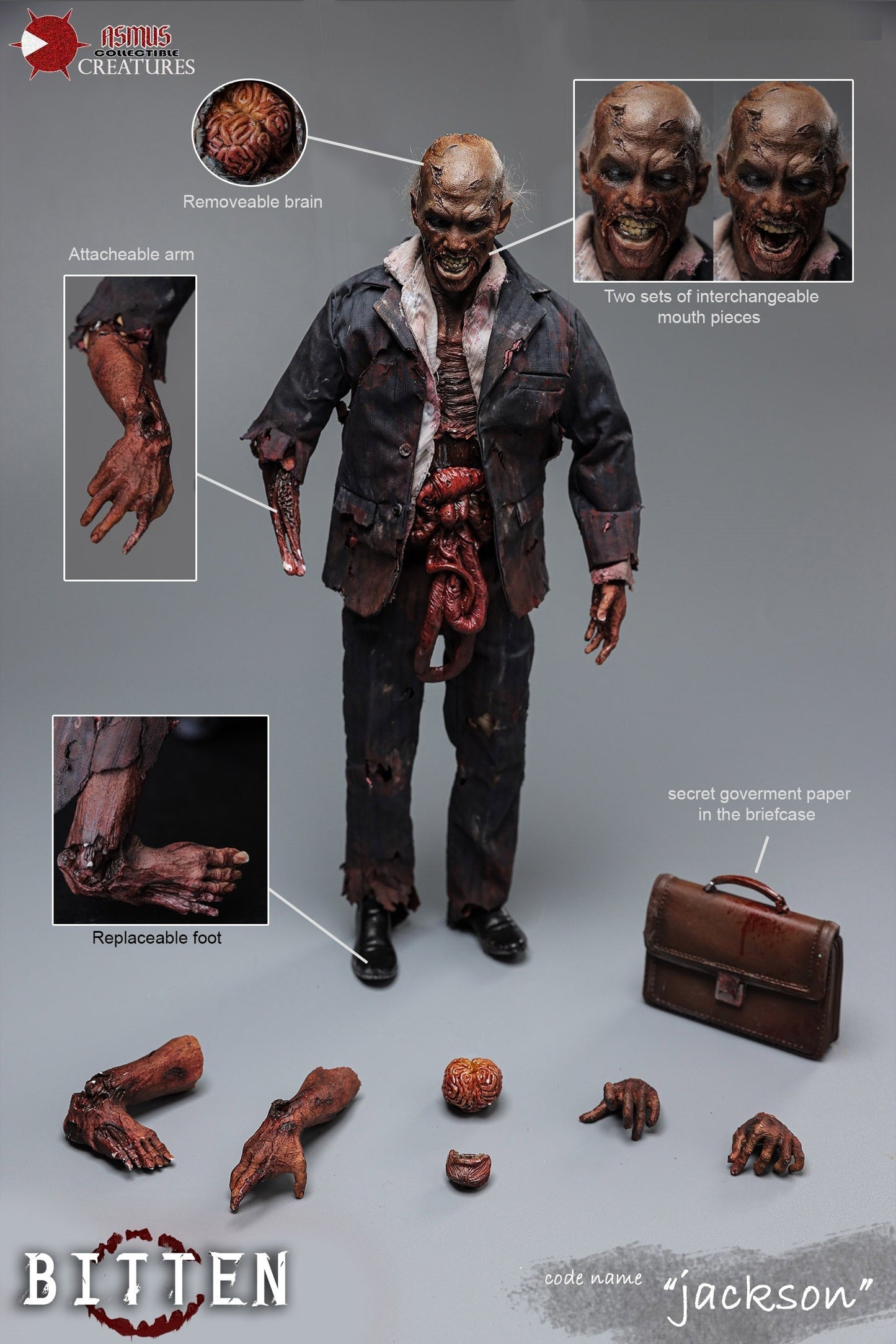 Pedido Figura Zombie Jackson - The Bitten Series marca Asmus Toys BIT002A escala 1/6