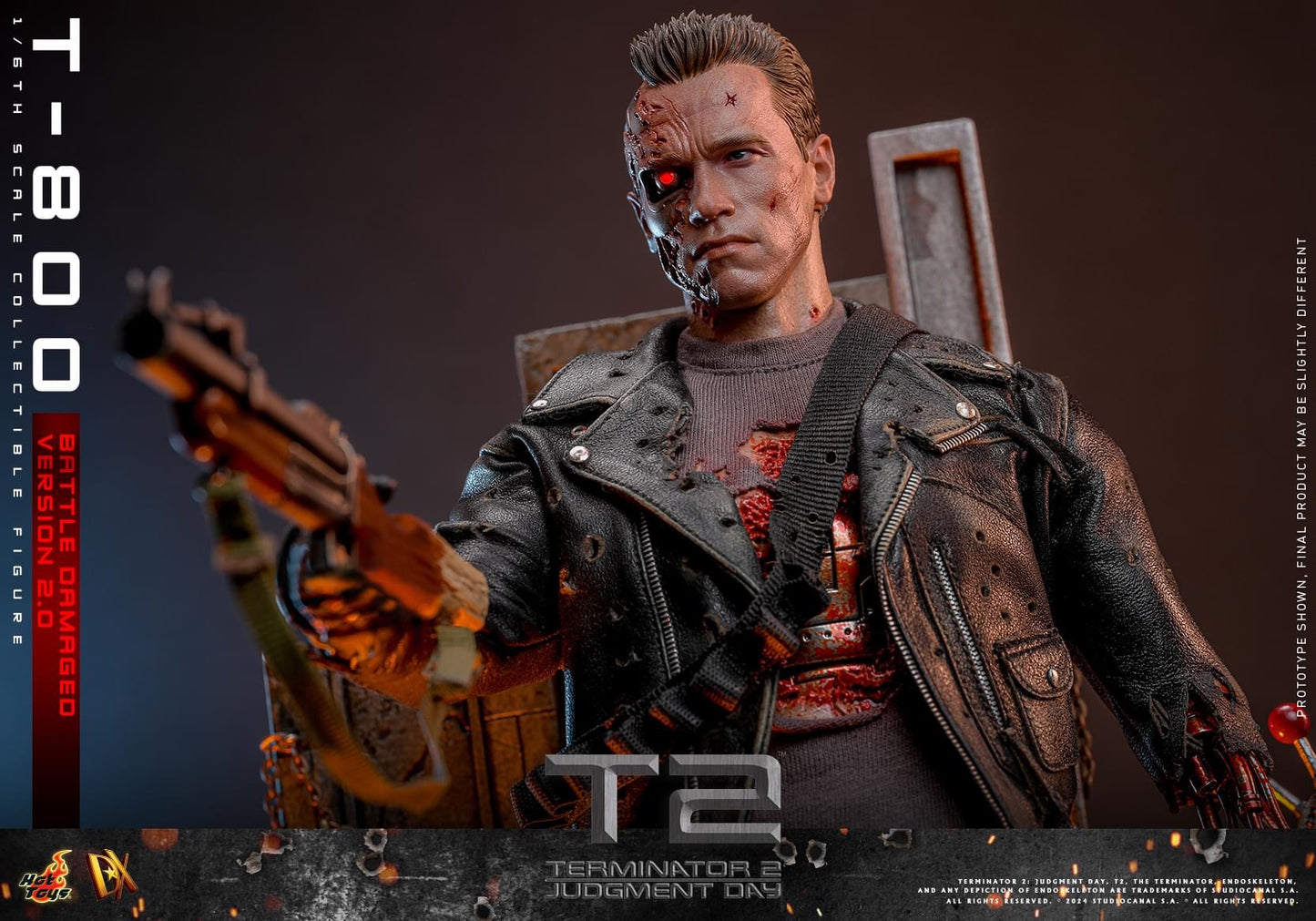 Preventa Figura T-800 (Battle Damaged Version 2.0) - Terminator 2: Judgment Day marca Hot Toys DX46 escala 1/6