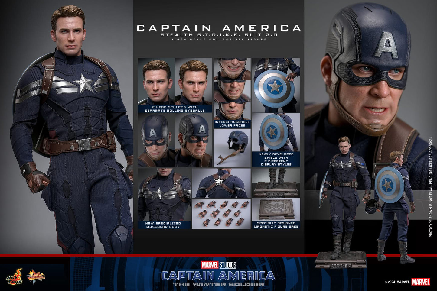 Preventa Figura Captain America (Stealth S.T.R.I.K.E. Suit 2.0) - Captain America: The Winter Soldier marca Hot Toys MMS783 escala 1/6