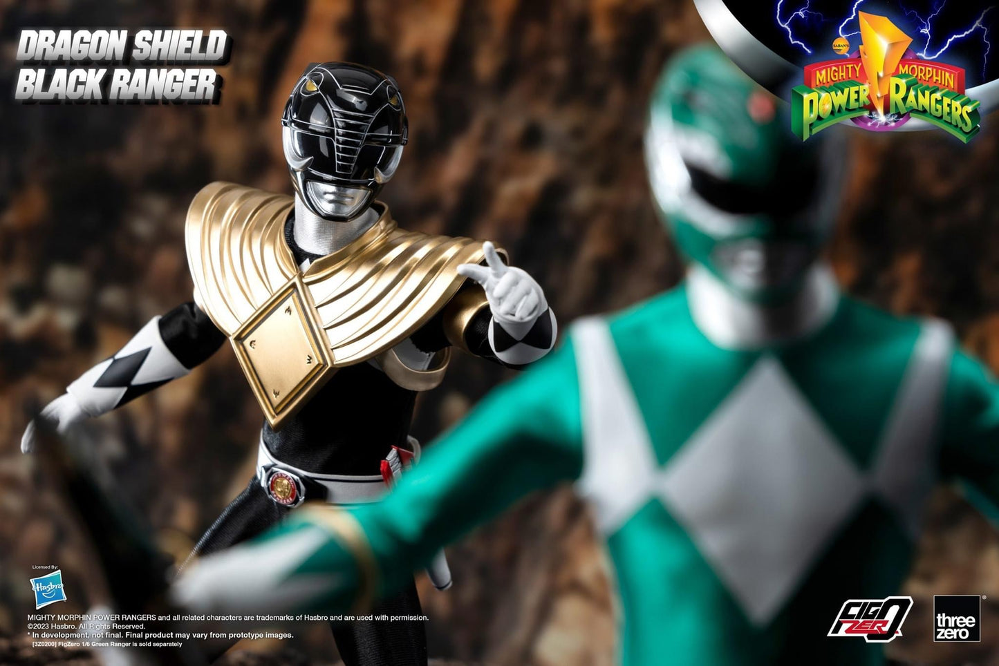 Pedido Figura Dragon Shield Black Ranger - Mighty Morphin Power Rangers - FigZero marca Threezero 3Z0591 escala 1/6