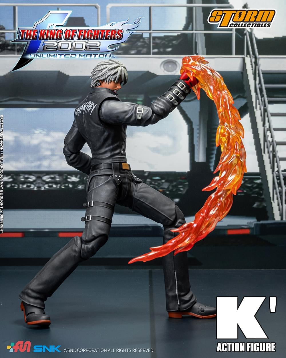 Preventa Figura K' - The King of Fighters 2002 Unlimited Match marca Storm Collectibles SKKF0 escala pequeña 1/12