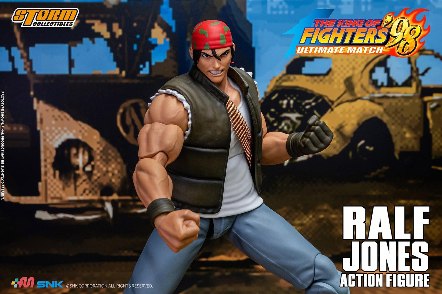 Preventa Figura Ralf Jones - The King of Fighters '98 Unlimited Match marca Storm Collectibles SKKF0 escala pequeña 1/12