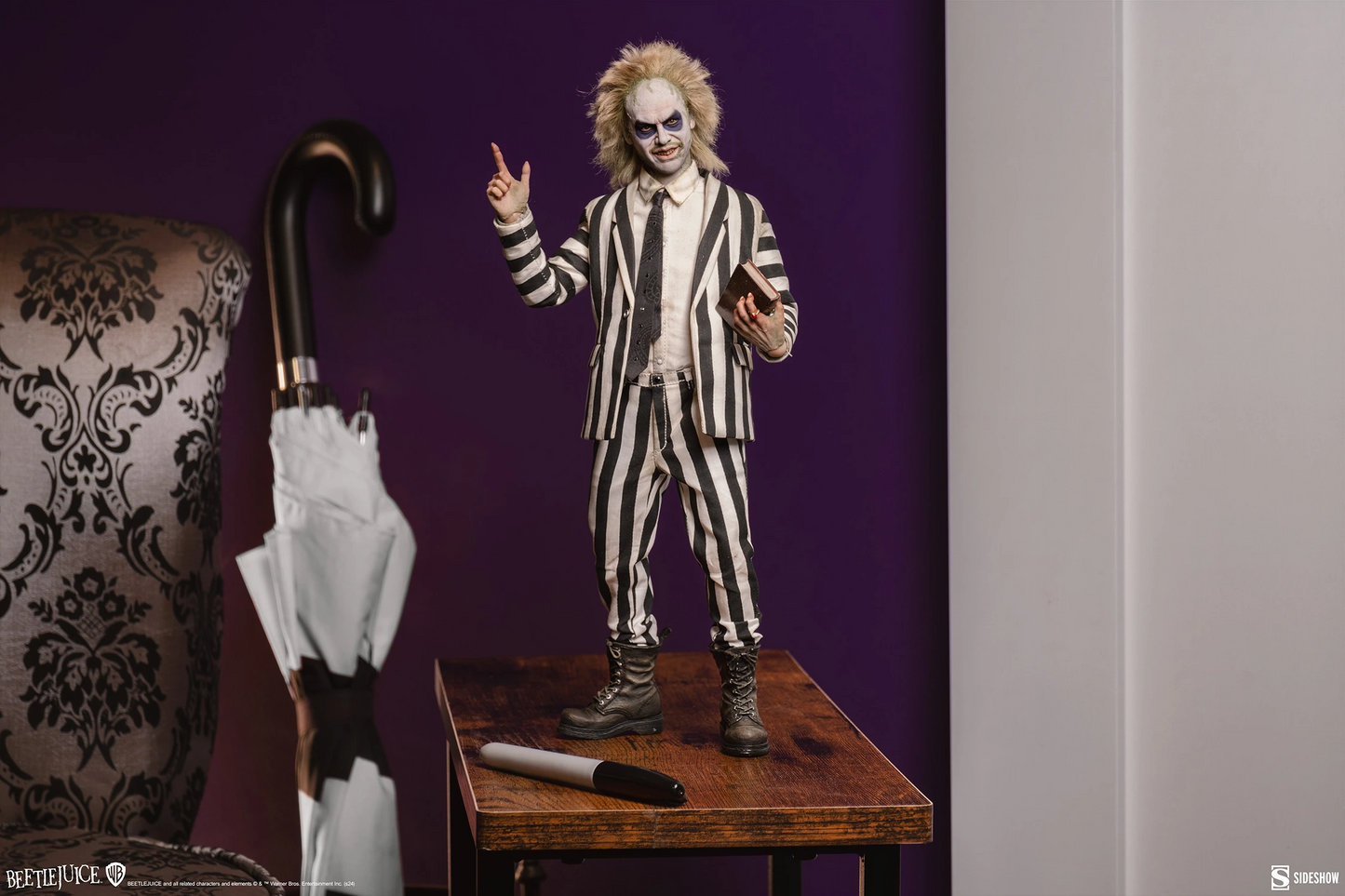 Preventa Figura Beetlejuice (nueva versión) - Beetlejuice (1988) marca Sideshow Collectibles #100490 escala 1/6