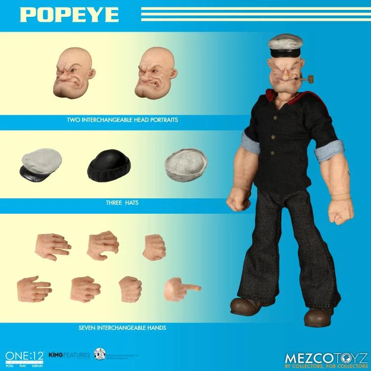 Preventa Figura Popeye - One:12 Collective marca Mezco Toyz 76470 escala pequeña 1/12