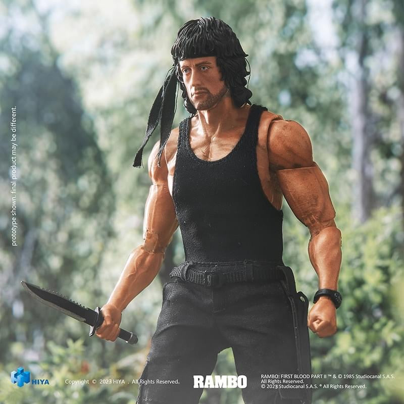 Pedido Figura John Rambo - Rambo: First Blood Part II Exquisite Super Series marca HIYA ESR0099 escala pequeña 1/12