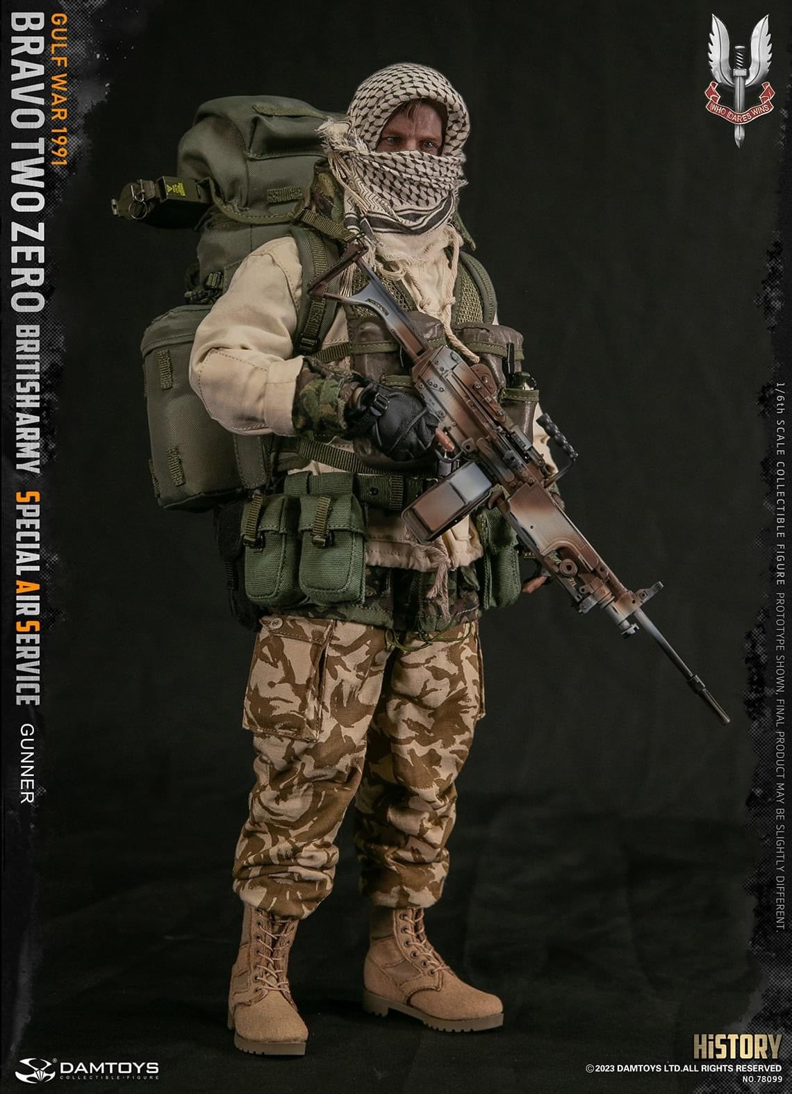 Preventa Figura Bravo Two Zero - British Army SAS Gunner marca Damtoys 78099 escala 1/6