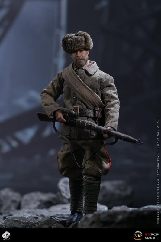 Pedido Figura Big Golden Tooth Soviet Sniper marca Poptoys CMS011 escala pequeña 1/12