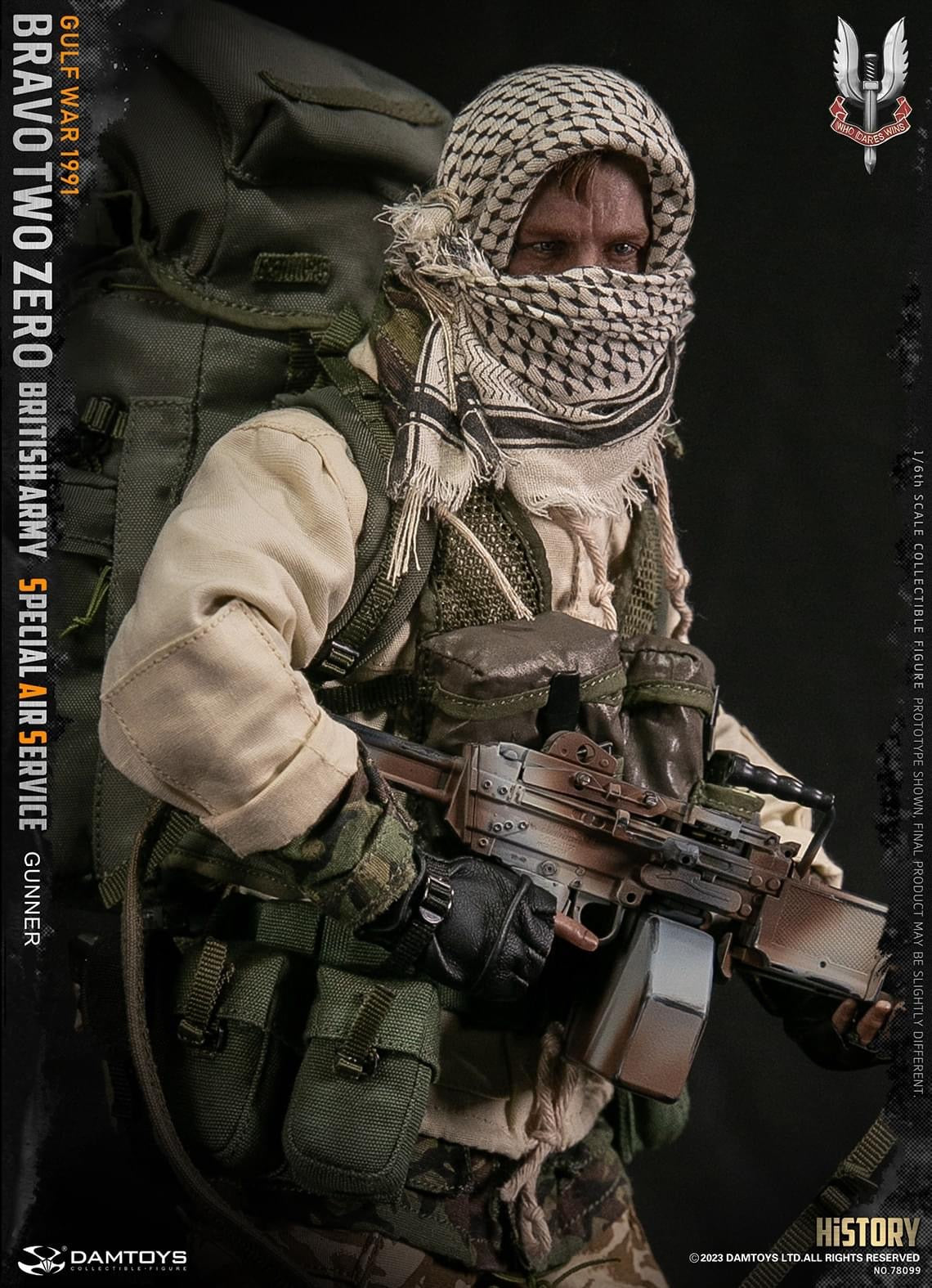 Preventa Figura Bravo Two Zero - British Army SAS Gunner marca Damtoys 78099 escala 1/6