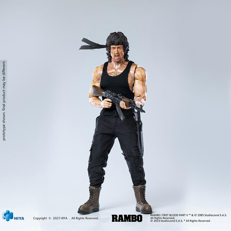 Pedido Figura John Rambo - Rambo: First Blood Part II Exquisite Super Series marca HIYA ESR0099 escala pequeña 1/12