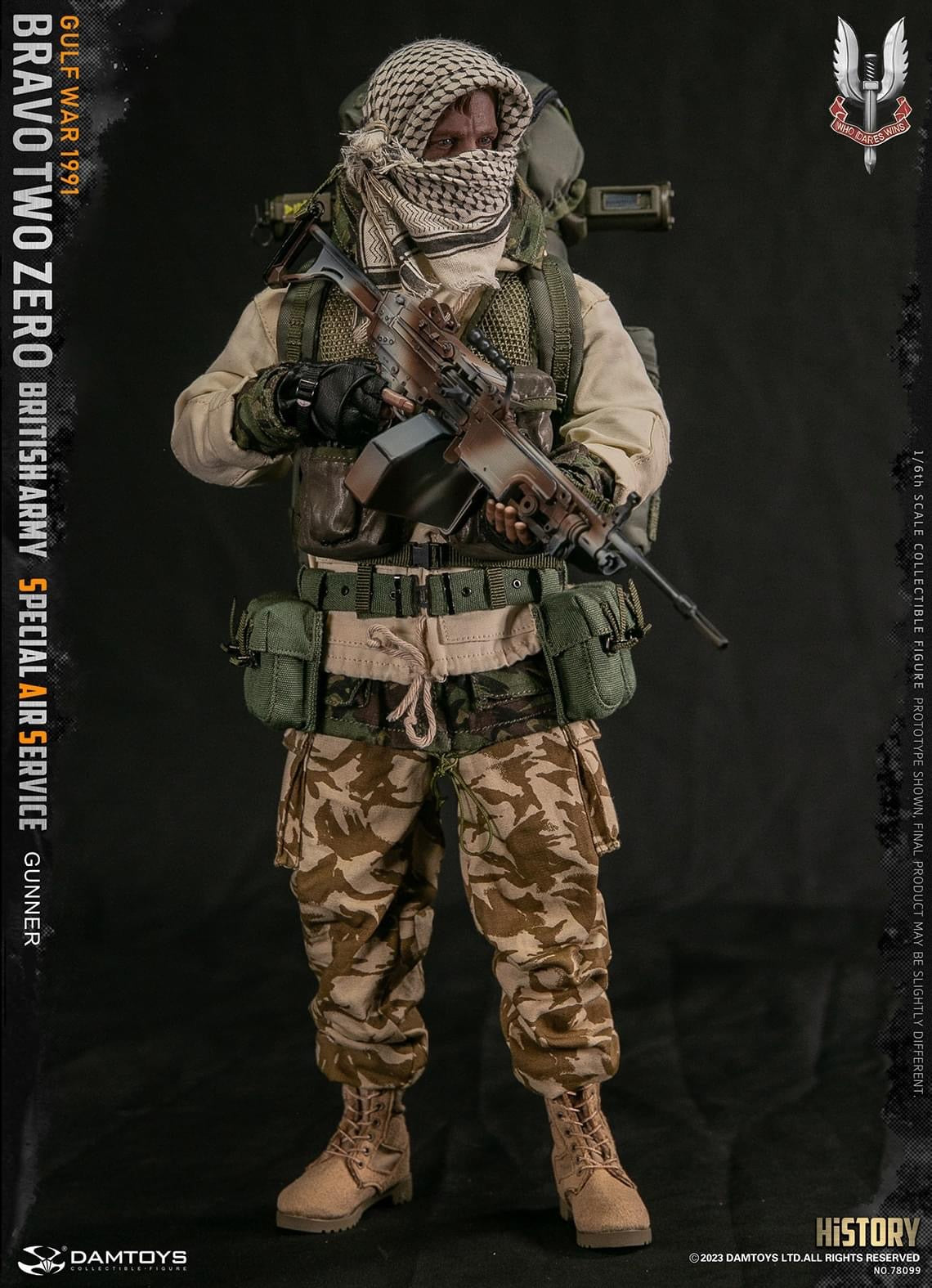 Preventa Figura Bravo Two Zero - British Army SAS Gunner marca Damtoys 78099 escala 1/6