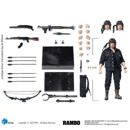 Pedido Figura John Rambo - Rambo: First Blood Part II Exquisite Super Series marca HIYA ESR0099 escala pequeña 1/12