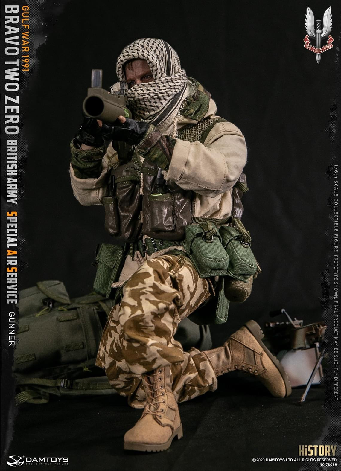 Preventa Figura Bravo Two Zero - British Army SAS Gunner marca Damtoys 78099 escala 1/6