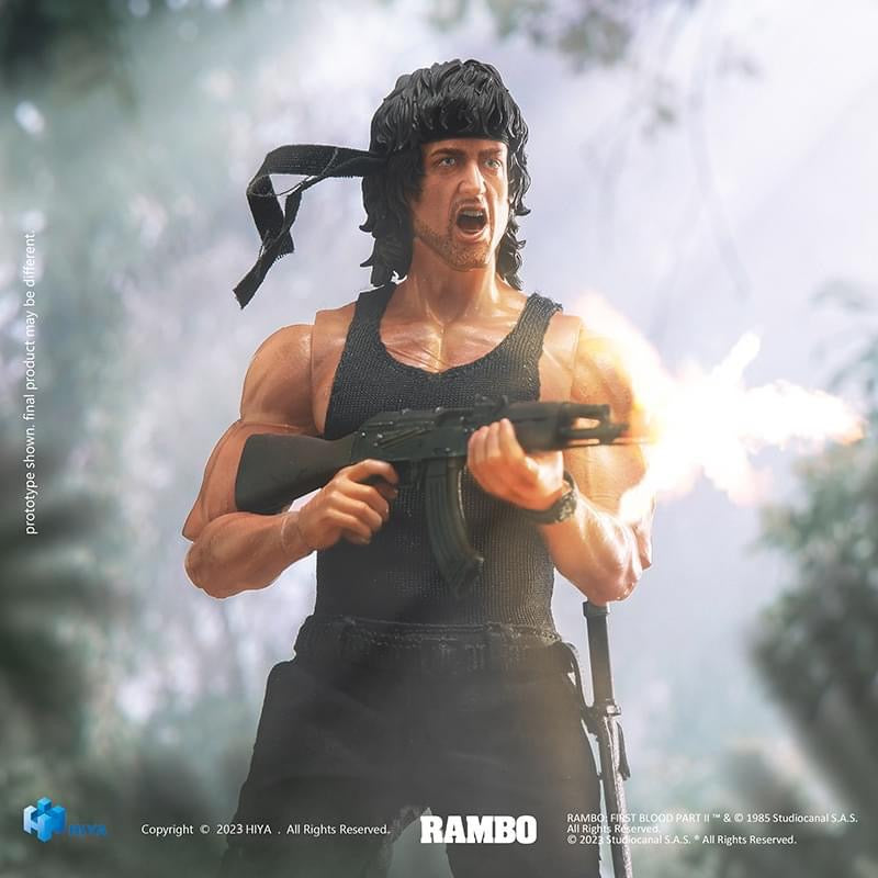 Pedido Figura John Rambo - Rambo: First Blood Part II Exquisite Super Series marca HIYA ESR0099 escala pequeña 1/12