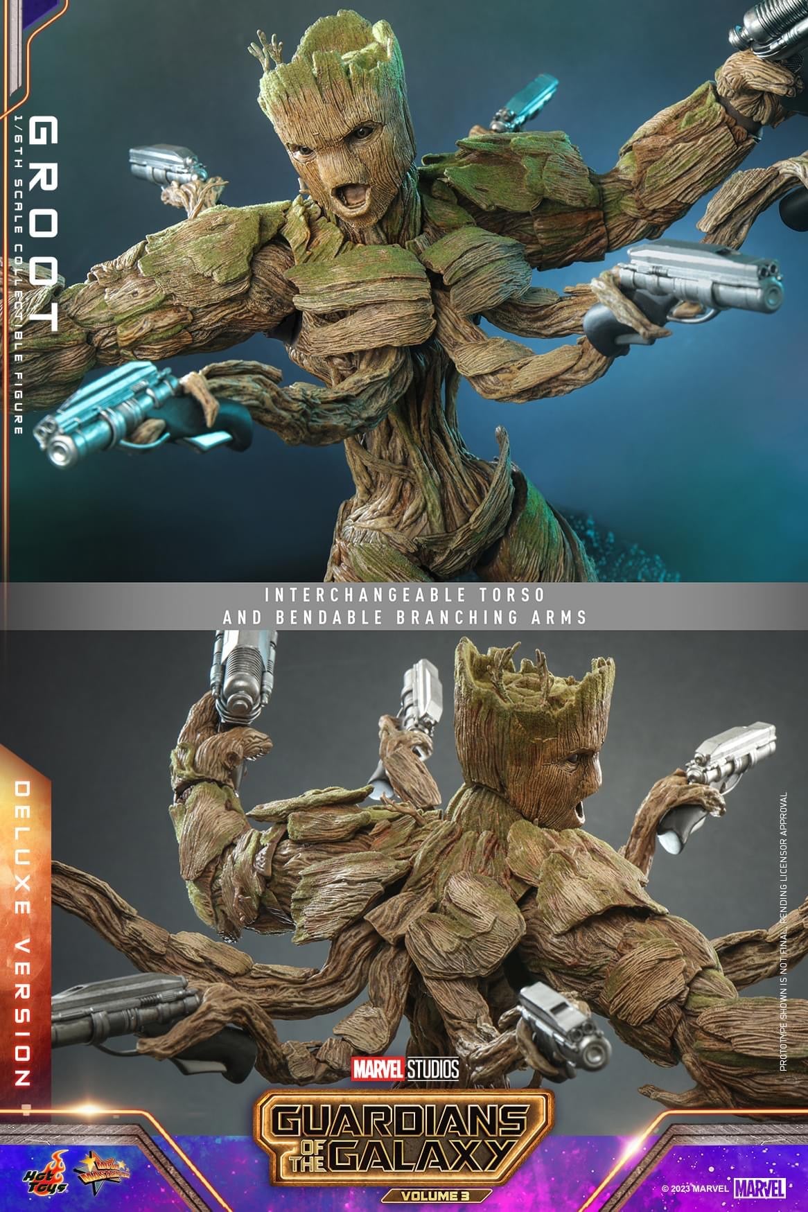 Preventa Figura Groot (Deluxe version) - Guardians of the Galaxy Vol. 3 marca Hot Toys MMS707 escala 1/6