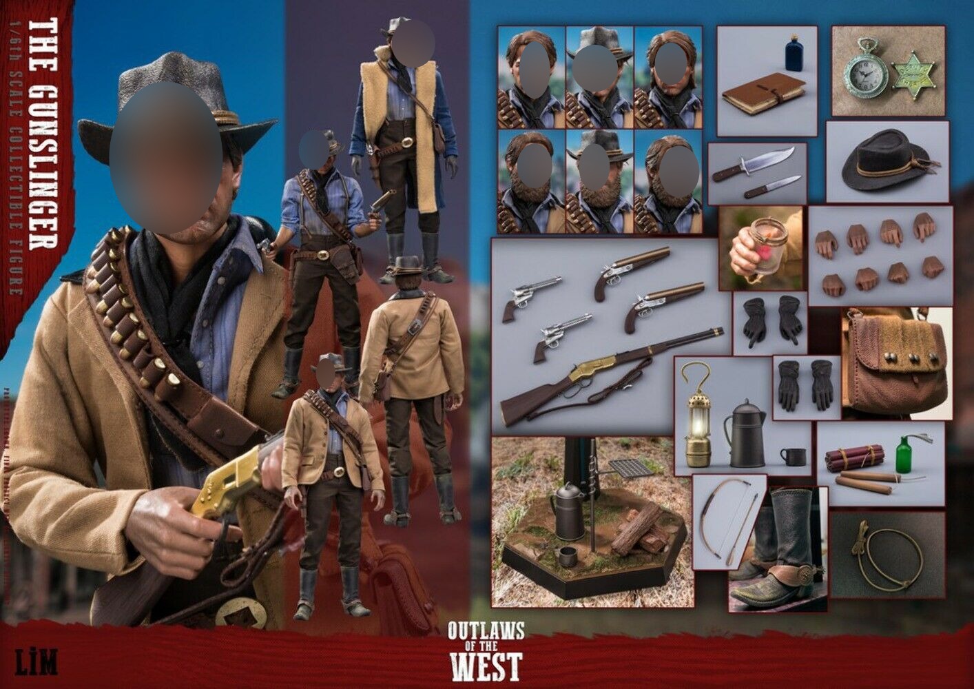 Preventa Figura The Gunslinger - Outlaws of the West marca Limtoys LS008 escala 1/6 (relanzamiento)