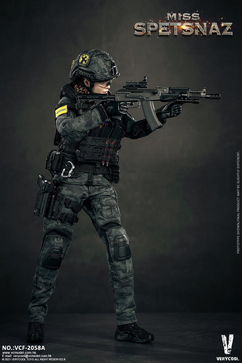 Pedido Figura Russian Special Combat Soldier Miss Spetsnaz (Black vest version) marca Verycool VCF-2058A escala 1/6