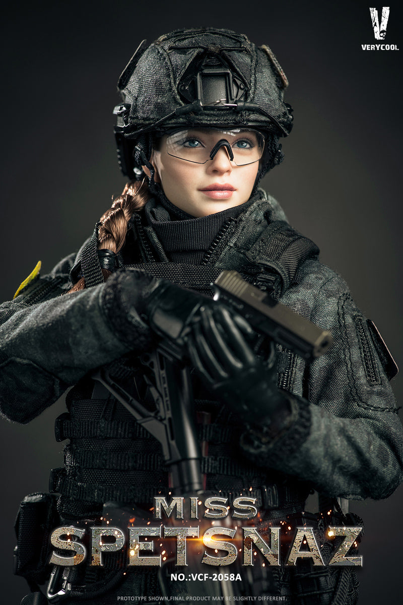 Pedido Figura Russian Special Combat Soldier Miss Spetsnaz (Black vest version) marca Verycool VCF-2058A escala 1/6