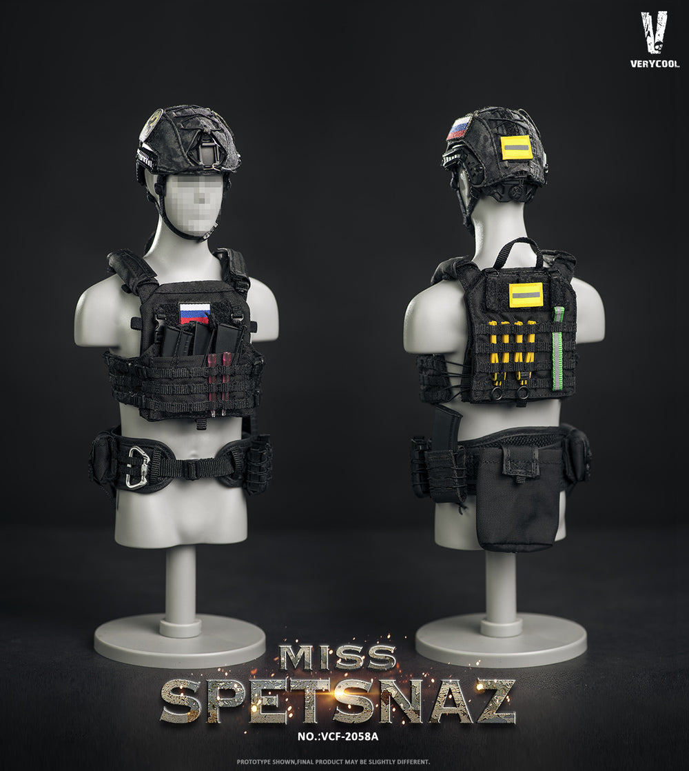 Pedido Figura Russian Special Combat Soldier Miss Spetsnaz (Black vest version) marca Verycool VCF-2058A escala 1/6