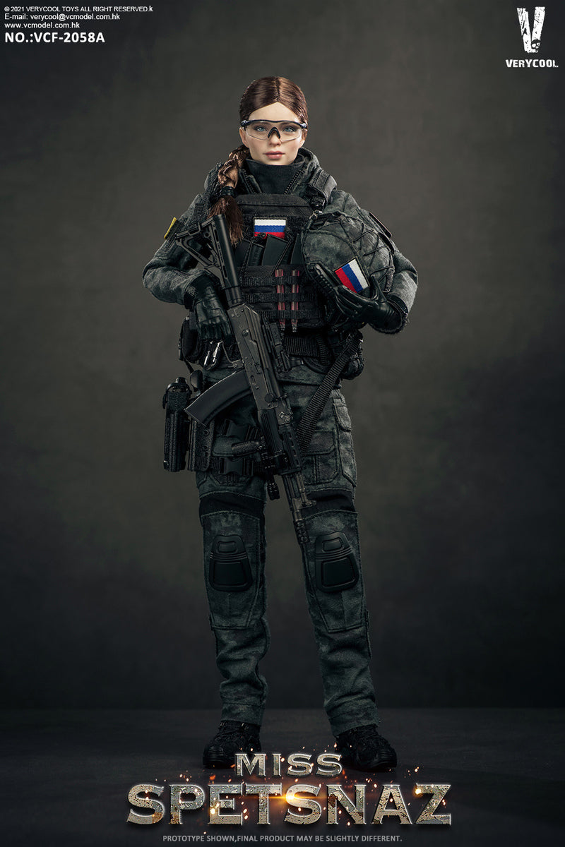 Pedido Figura Russian Special Combat Soldier Miss Spetsnaz (Black vest version) marca Verycool VCF-2058A escala 1/6