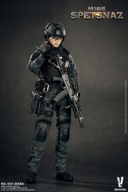 Pedido Figura Russian Special Combat Soldier Miss Spetsnaz (Black vest version) marca Verycool VCF-2058A escala 1/6