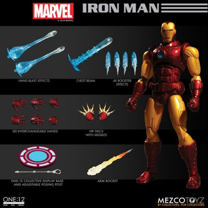 Pedido Figura Iron Man - Marvel - One:12 Collective marca Mezco Toyz escala pequeña 1/12