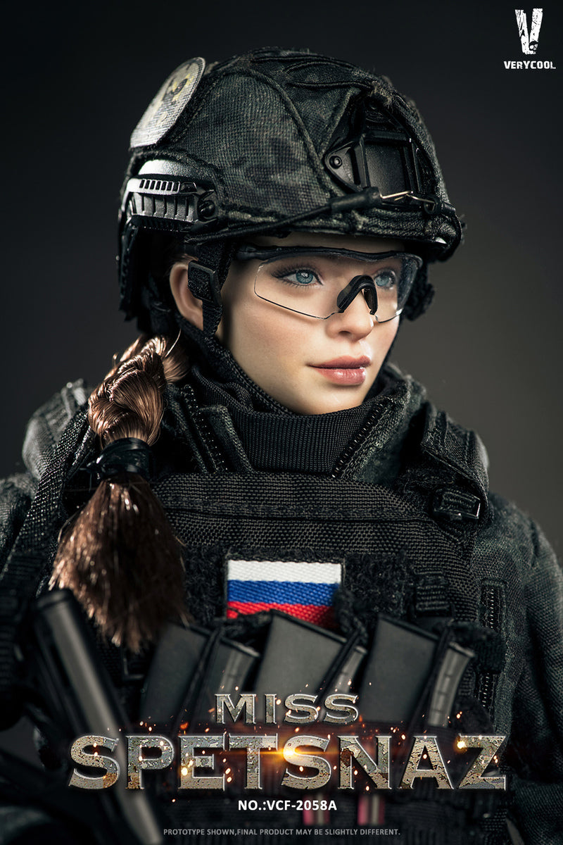 Pedido Figura Russian Special Combat Soldier Miss Spetsnaz (Black vest version) marca Verycool VCF-2058A escala 1/6