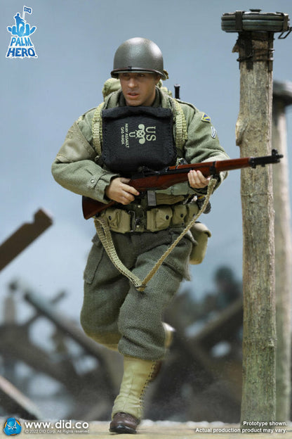 Pedido Figura Private Caparzo - WWII US 2nd Ranger Battalion - Palm Hero Series 3 marca DID XA80011 escala pequeña 1/12