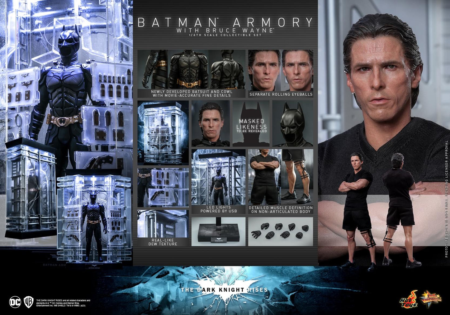 Preventa Figura Batman Armory con Bruce Wayne - The Dark Knight Rises marca Hot Toys MMS702 escala 1/6